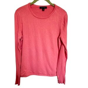 Ann Taylor Pink Women’s Sweater Size Small Long‎ Sleeve Gold Button Cuff, Soft